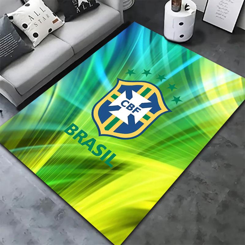 Brazil National Football Team Carpet Rug for Living Room Bedroom Home Sofa Decoration,Kids play Non-slip Floor Mat