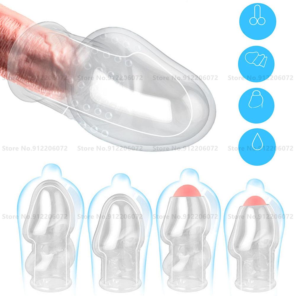 Zabawki erotyczne dla mężczyzn napletka pierścienie koguta żołędzi penisa odsłonięty rękaw Cockring opóźnienie wytrysku Chastity pary pierścień Sex Shop