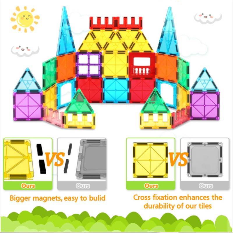 Extra Childrens Large Magnetic Building Blocks Set Toys For Educational Gift