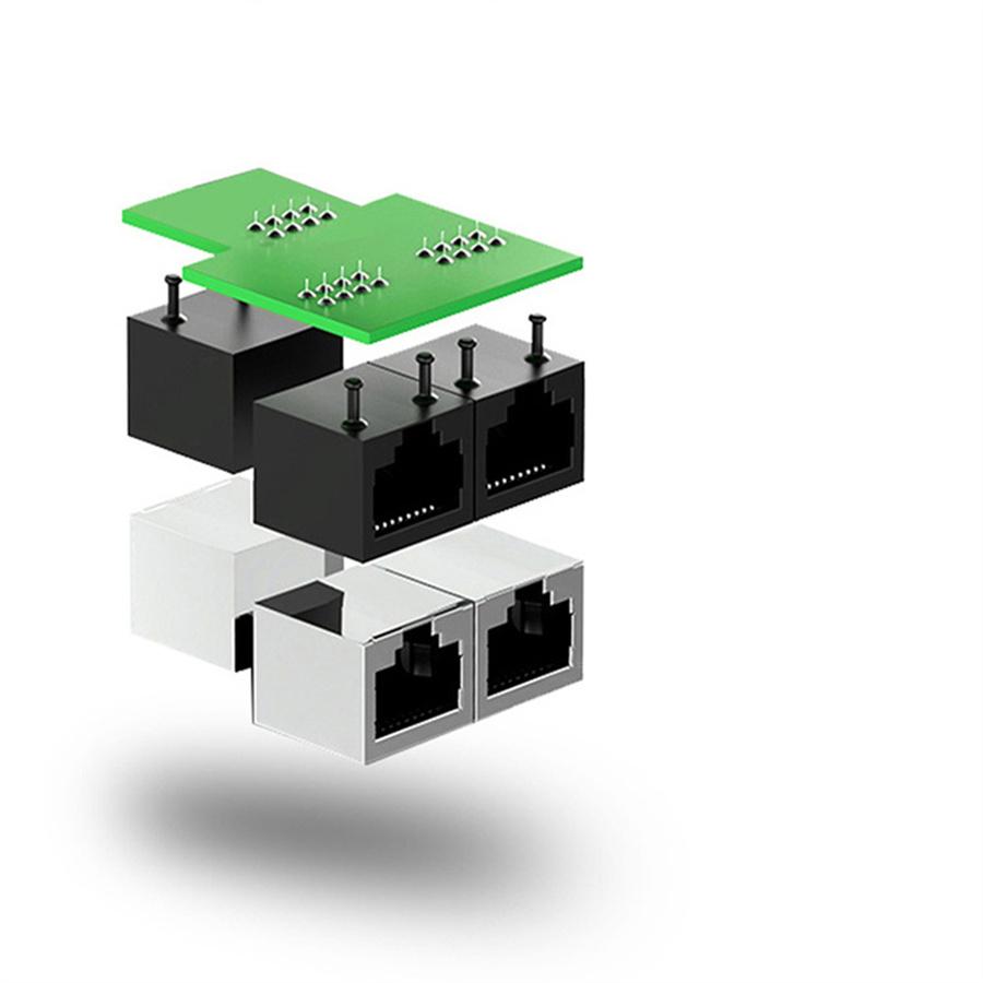 New RJ45 Splitter Adapter 1 To 2 Ways Dual Female Ports CAT5/6/7 LAN Ethernet Cable