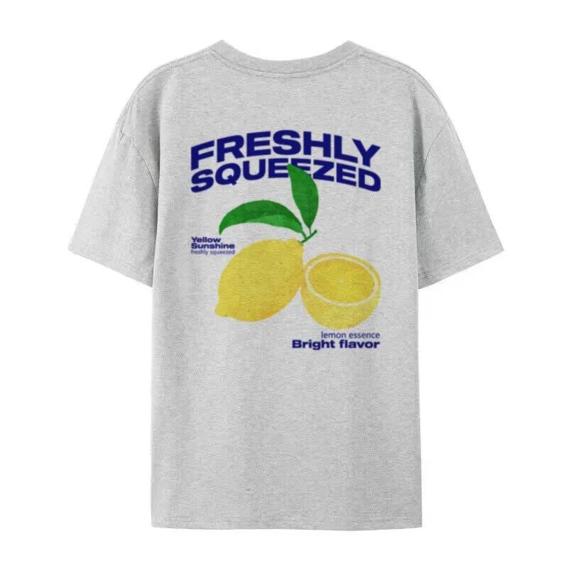 

Lemon Citrus Back Print TShirt 90s Retro Oversized Cute Aesthetic Fruit Graphic Tees Y2k Streetwear Tops Women Fashion Clothing S