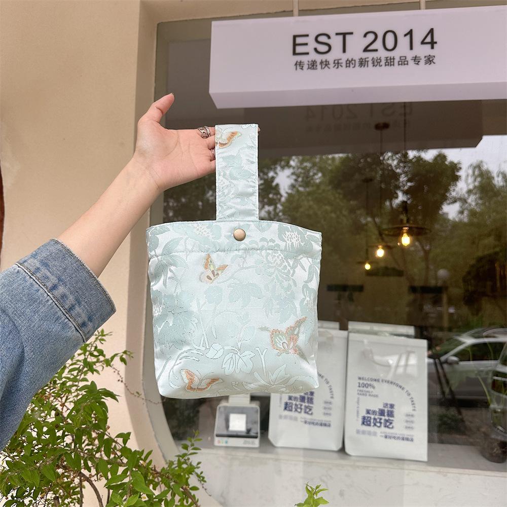 

ins Yunjin Butterfly Work Маленька Сумка для Носіння Маленька Полотняна Сумка Сумка-Тоут для Шопінгу Сумка-Відро Сумка для Сортування та Зберігання синій