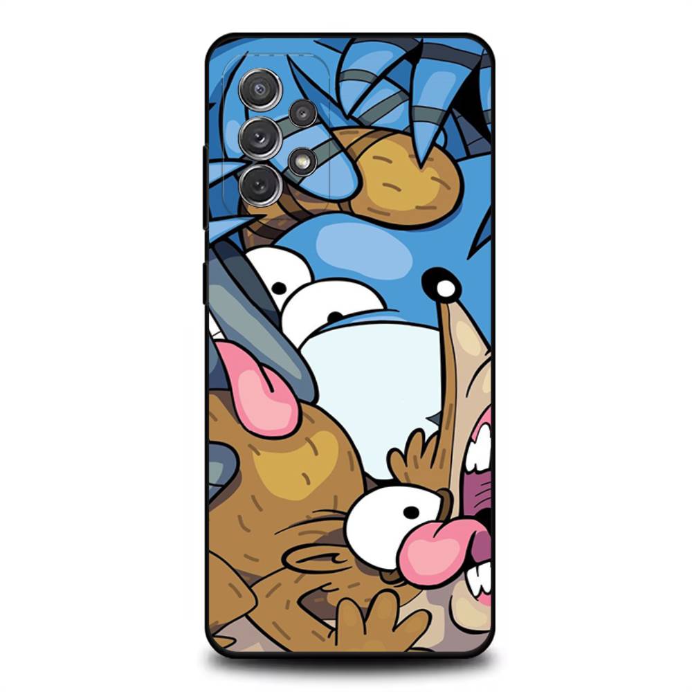 

R-RegularES Cute Show Phone Case For Samsung S 25,24,23,22,30,21,10,9,Ultra,Plus,Lite,FE,4,5G Black Soft Case SamsungS25PLUS