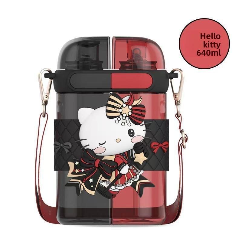 Sanrio Cinnamoroll Double Compartment Plastic Cup With Straws For Kids And Travel