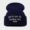 New letter embroidery brimless stacking hat men's and women's simple versatile ear protection knitted hat couple wool hat