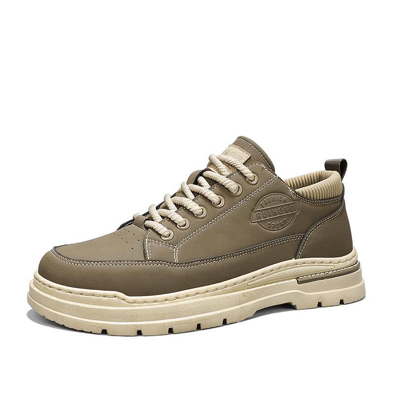 2024 Autumn New British Style Leather Outdoor Martin Shoes Retro Platform Heightening Casual Versatile Lace-up Men's Shoes