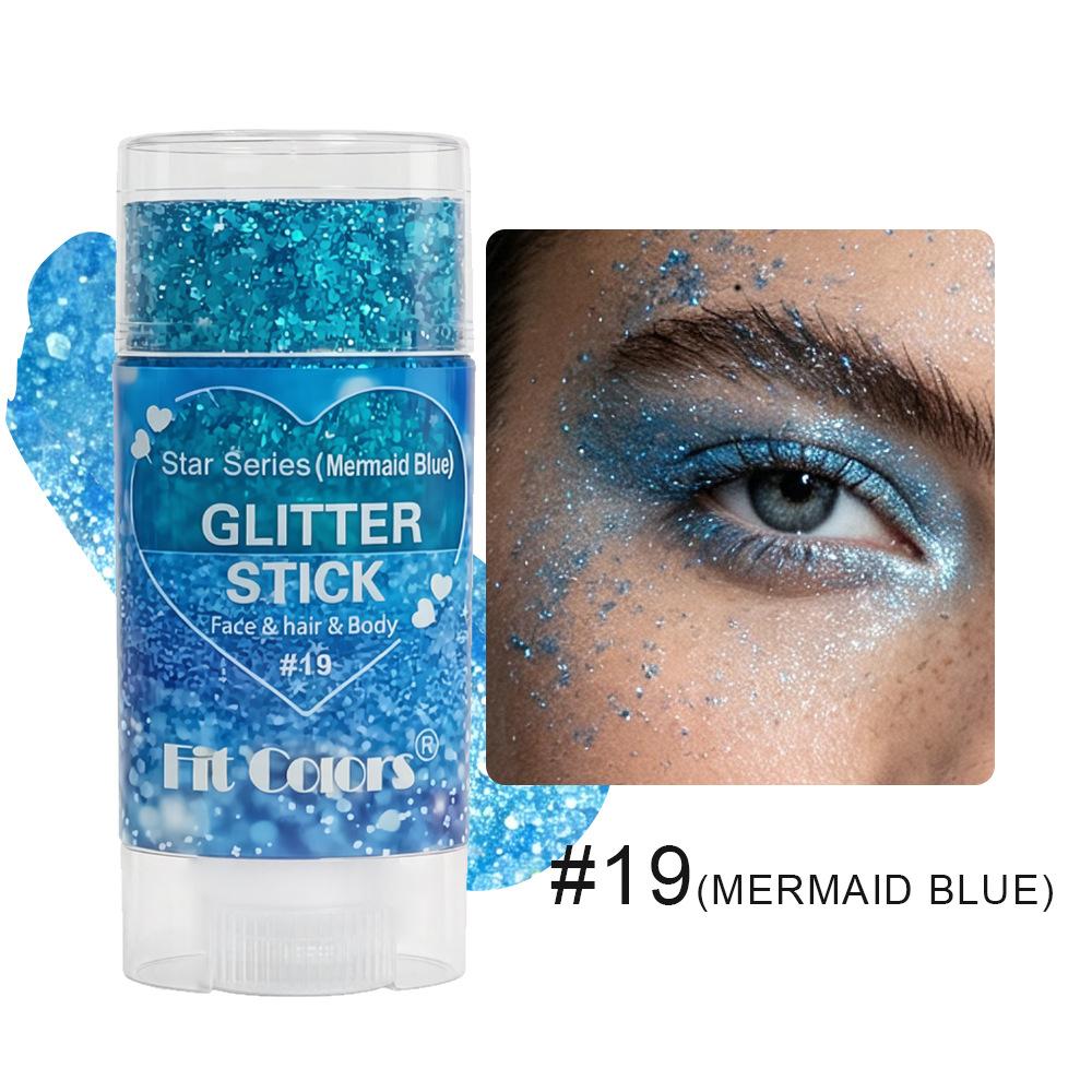 Fit Colors Star Series Glitter Stick Body Shimmer Face Hair Highlighter Chunky Festival Glitter Makeup for USA 250th Anniversary Fireworks Party Raves
