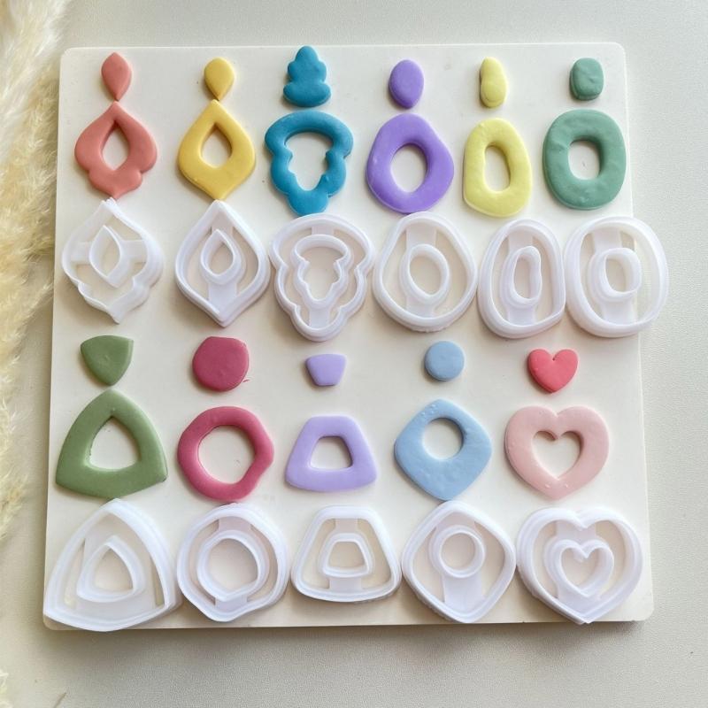 Pack of 11 Geometric Irregular Earring Molds Stylish Ear Pendant Molds Handmade Jewelry Mould Creative Clay Accessories