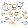5-10Pcs High Quality Stainless Steel Cabochon Base Bezel For Jewelry Making Blank Tray Pendant Settings With Clasps DIY Necklace