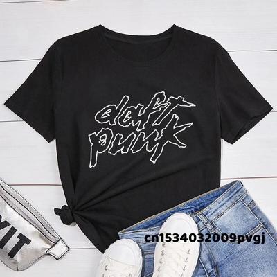 Daft Punk T-Shirt Women Unisex Harajuku Band T Shirt Unisex Streetwear Summer Casual O-neck Woman Tshirts Fashion Printed T-shirts Unisex