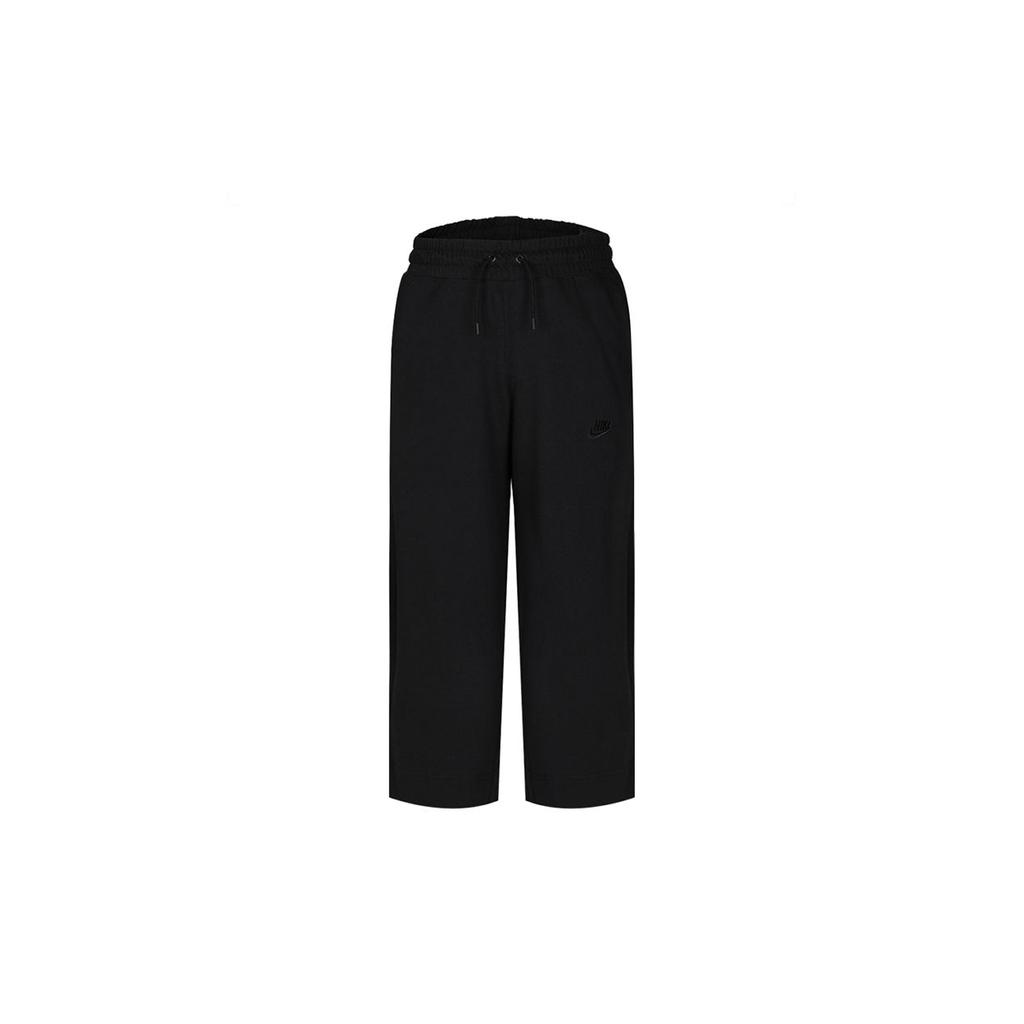 Nike Sportswear Wide Leg Design Cropped Knit Sports Pants Women Pants Black CJ3749-010