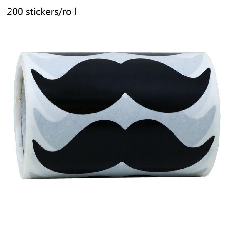 5Rolls Waterproof Mustache Sticker Chalkboard Labels Decal for Laptop Car Vase Kitchen Jar Decoration