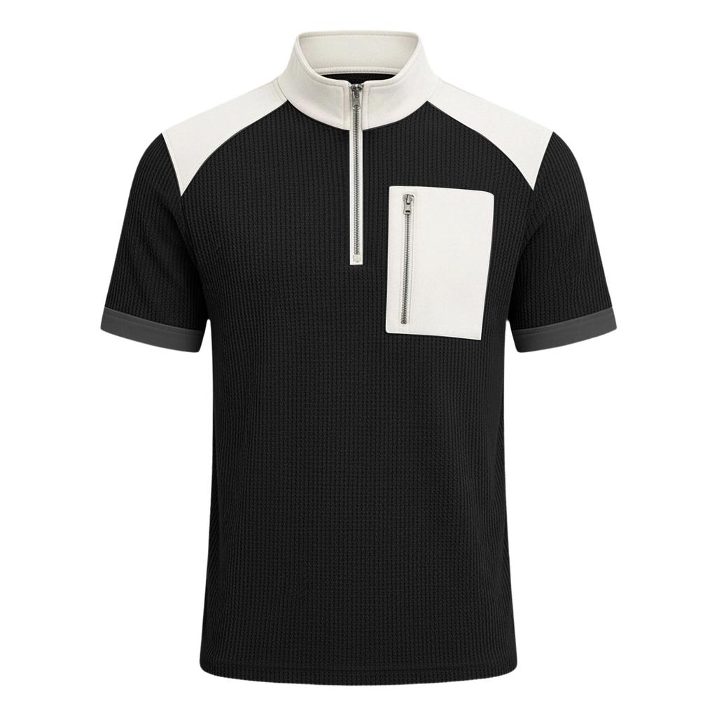 Men's Casual Zip-Up Short-Sleeve Top