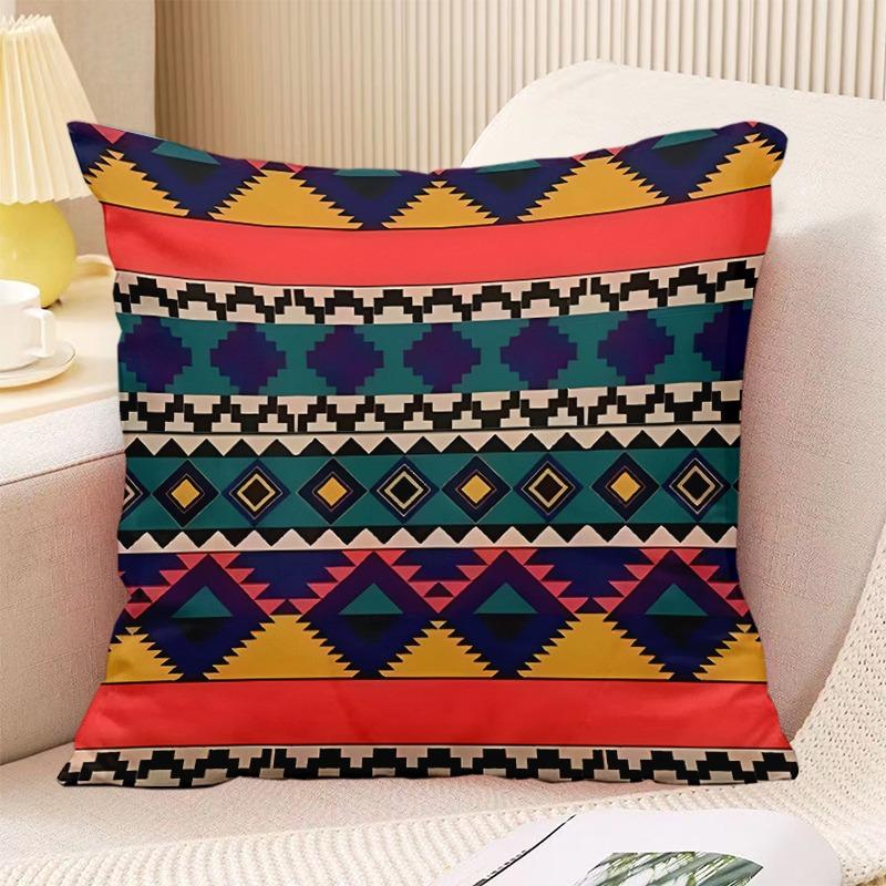 Bohemian Vintage Print Decorative Pillowcase Bedroom Living Room Square Cushion Pillowcase