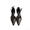 Solid Color Thick Soled High Heels Pointed Elegant Minimalist Single Shoes Women's Summer New Style Fashionable Versatile Shoes
