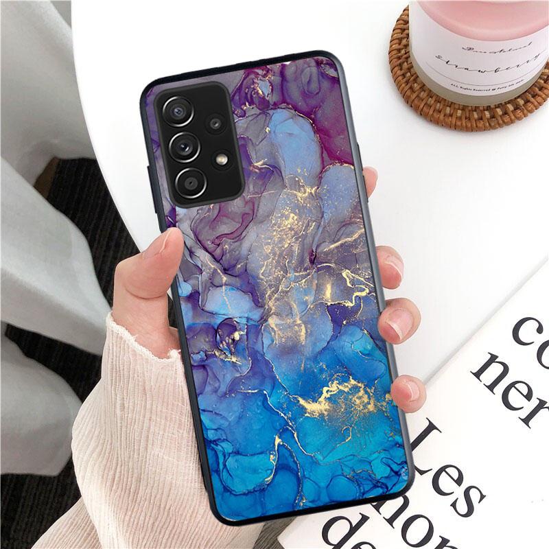 Green Blue Purple Marble Phone Case for Samsung Galaxy A13 A22 A12 A32 A71 A11 A21S A33 A52 A72 A51 A50 A70 A31 M31
