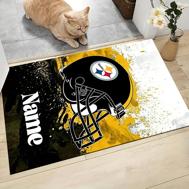 Custom Name Rams Helmet Print Carpet Rug Customizable Soft Washable Anti-Slip Home Living Room Sofa Mats Personalized Rug. 0909421