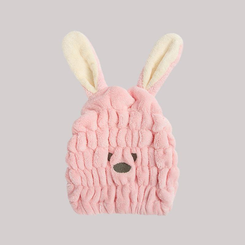 Strong Absorbing Dry Hair Cap Shower Thick Coral Fleece Bath Towels Long Ears Rabbit Drying Ultra-Soft Hats Turban Bath Supplies