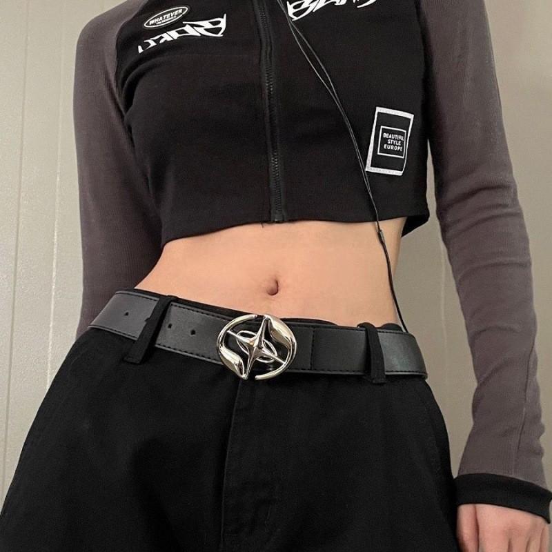 Black Elegant Womens Belt 2024 New Trendy Smooth Buckle Versatile For Outfits Summer
