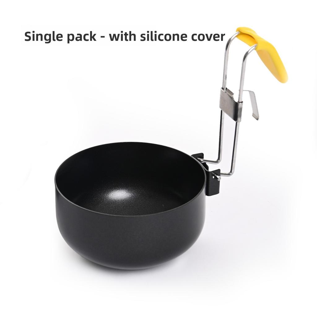 Foldable Ear-hanging Non-stick Anti-scalding Round Household Poached Egg Mold Egg Steamer Egg Spoon