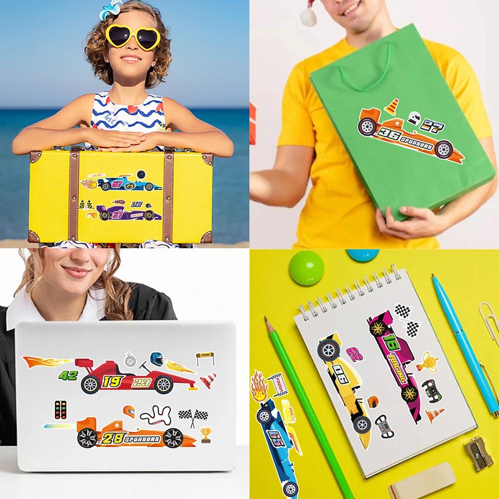 6/12Sheets Cool Race Car Make a Face Puzzle Stickers Cartoon Decal Kids Funny Jigsaw Educational Toys Party DIY Games Boys Gifts