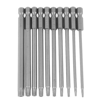10pcs 100mm 14 Inch Hex Shank S2 Steel Star Head Drill Screwdriver BST Bits Set