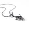 RUI RUI YU Charm Blue Whale Jumping Pendant Necklace Fashionable Men and Women Simple Necklace Sweater Chain Accessories Jewelry