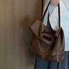 Damen Einfache Weiche Leder Schultertasche Mode Pendler Große Kapazität Tote Tote Bequem Breiter Schultergurt PU Material
