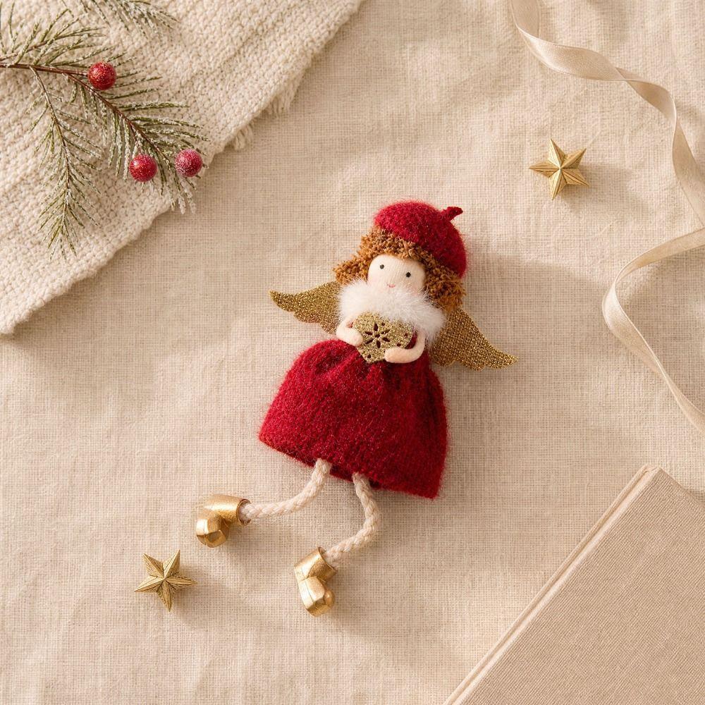 Handmade Christmas Tree Pendant Plush Angel Xmas Plush Decor Christmas Hanging Charm  Home Festive