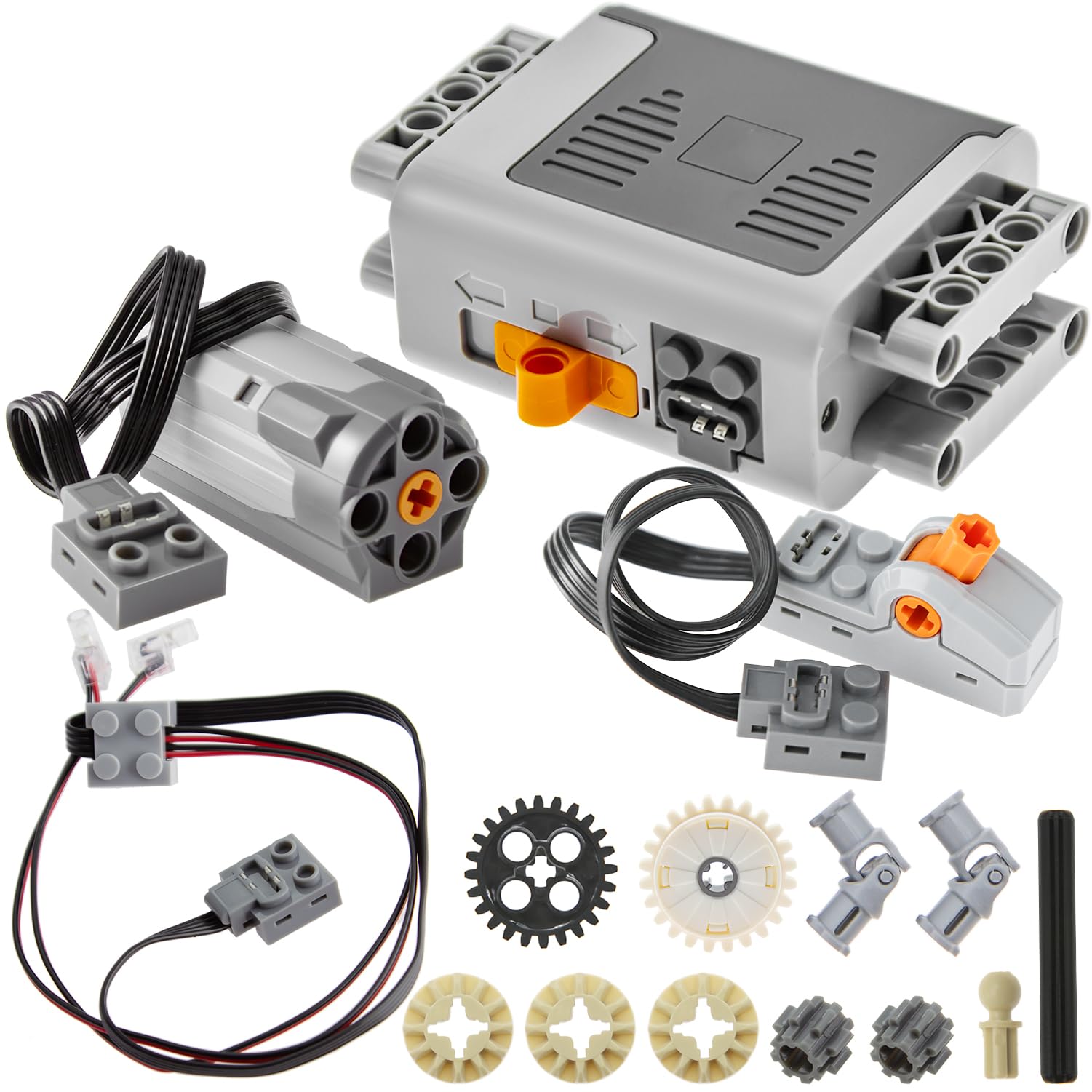 

15-Piece Power Functions Motor Set with 8293-M Motor Box Switch Light Cable Compatible with Majoy Brands Technical Building Toys