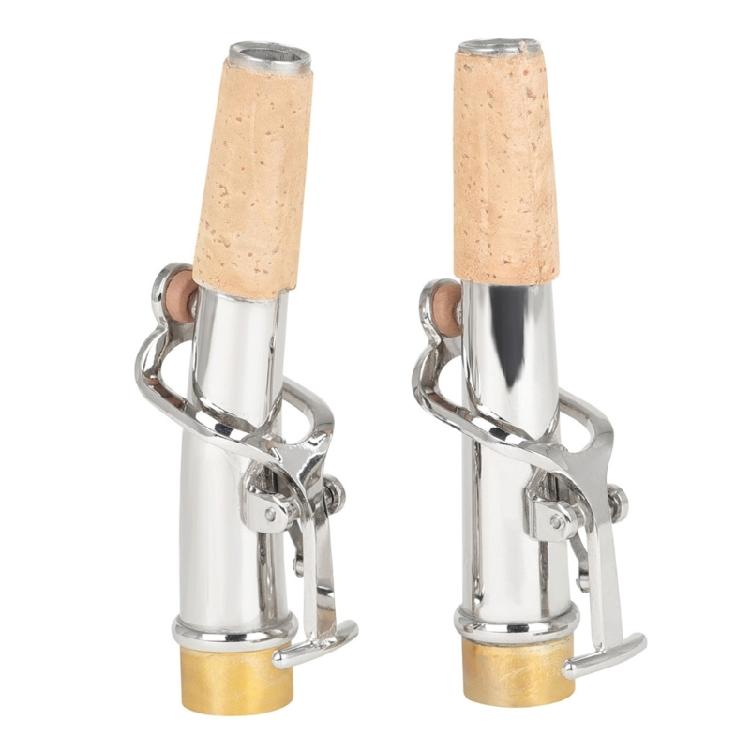 2 Stück Saxophon gebogener Hals und gerader Hals Messingbeschläge Instrumententeile