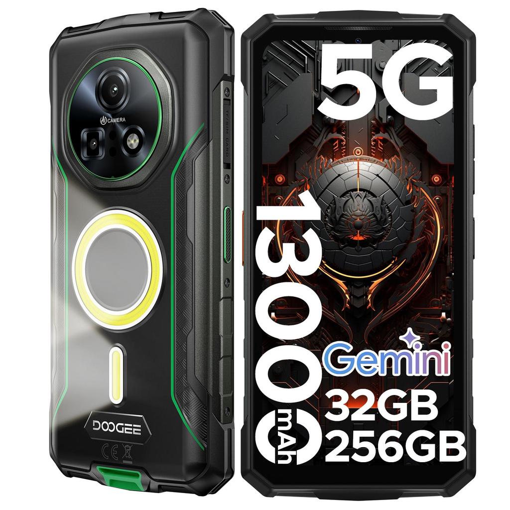 DOOGEE Fire 7 Pro Rugged Phone 5G,POC Intercom Function,Dual Camping Lights,32GB+256GB/2TB, 13000mAh/33W, 6.6" HD+IPS, 64MP+20MP