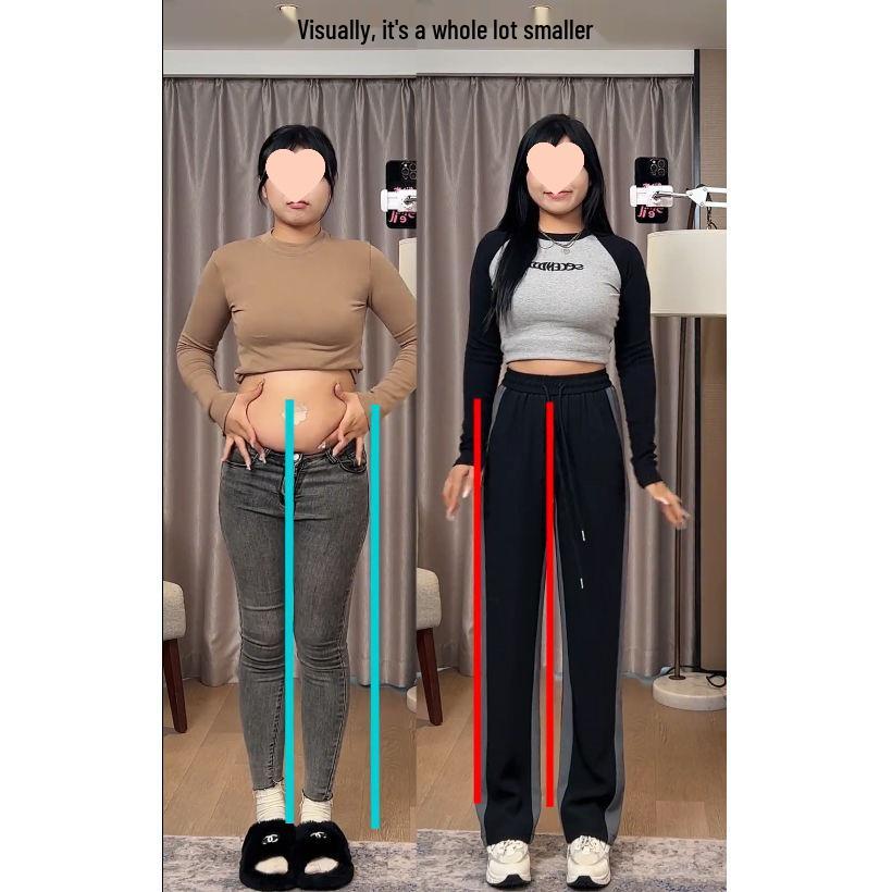 Ice Silk High Waist Slimming Sports Pants: Plus Size Women's Tummy Control and Flattering Leg Length for Pear-Shaped Bodies