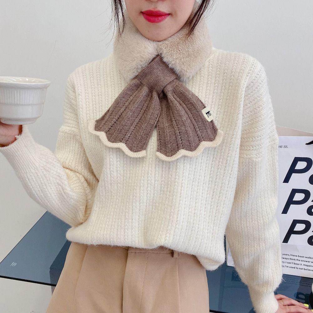 Knitted Scarf Plush Scarf Cashmere Shawl Warm Knitted Scarf Winter Cashmere Scarves  Autumn Winter