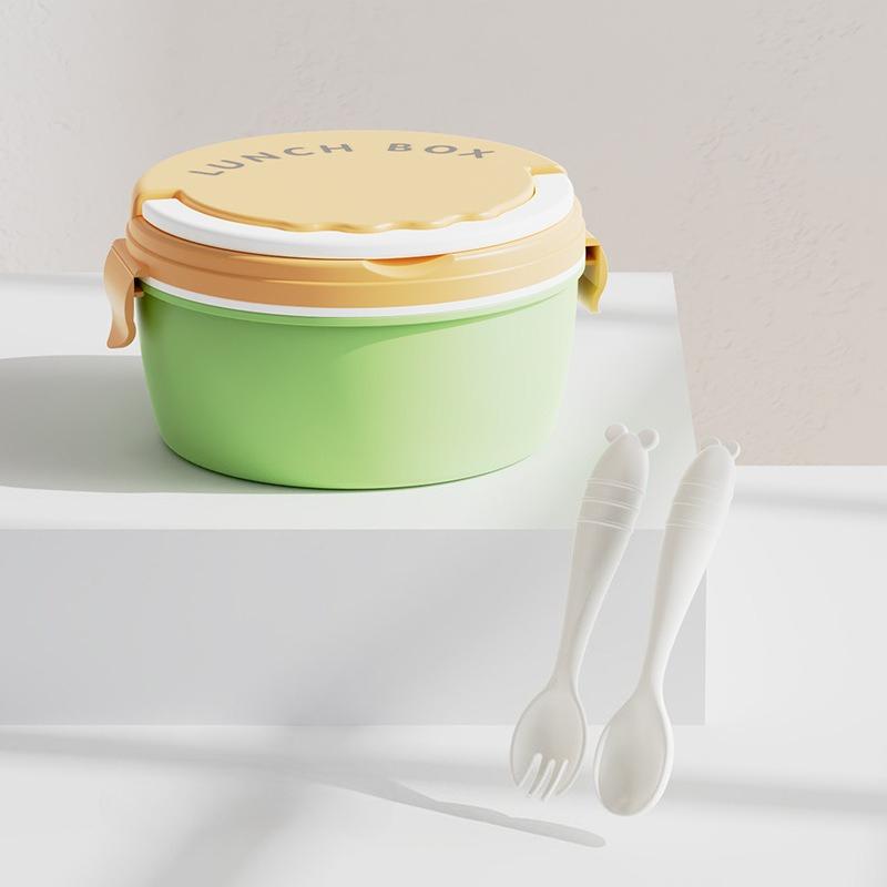 Double Layer Plastic Lunch Box with Spoon Fork BAP Free Child Kids Lunch Box Microwavable Leak-proof Bento Box Food Container 3647₽
