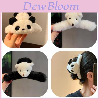 Pinza para el pelo de peluche de panda lindo, clip de dibujos animados hecho a mano para peinados de mujer