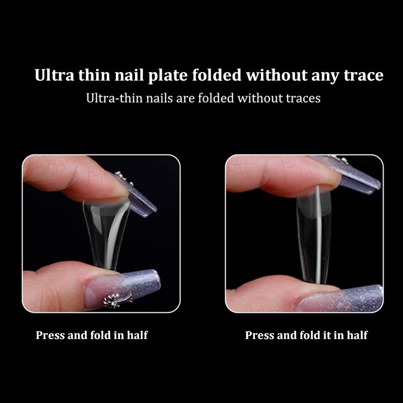 Końcówki do paznokci Ultra-cienkie Matowe Sztuczne paznokcie Miękkie Żelowe Końcówki Średnie Krótkie Migdał Trumna Pełne Pokrycie Matowe Narzędzia do przedłużania Paznokci DIY