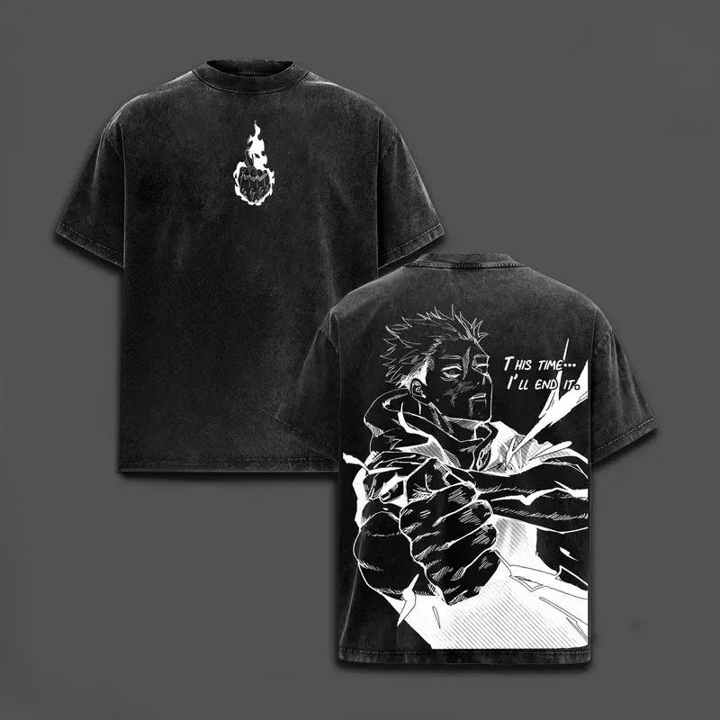 

Hot Anime Jujutsu Kaisen Itadori Yuji Graphic Tee Men Women Clothing Washed Cotton Tshirt Casual T-shirt Harajuku Retro T Shirt XXL чорний