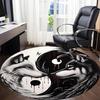 1pc Wolf YinYang Office Round Area Rug, Under Office Chairs Bedroom Living Room Home Decor, Room Deco