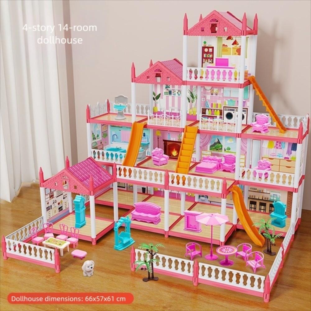 Building Big Villas Villa Princess Castle with LED Light Castle Princess Toys New House DIY Kit