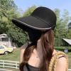 Summer Mesh Breathable Hollow Hat Women'S Large Brim Showing Face Small Equestrian Hat Outdoor Travel Such A Sunscreen Hat