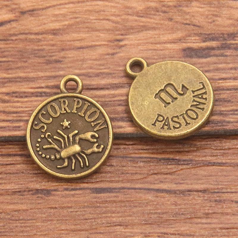 10 or 12pcs 12X15mm DIY retro alloy jewelry accessories 12 constellation pendant