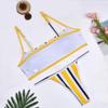 Sexy Women Swimsuit Swimwear Female Striped Bandeau Micro Mini Thong Bikini Set Bathing Suit EMA
