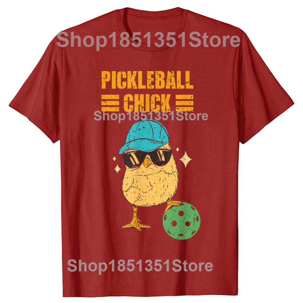 Funny Pickleball Chick Graphic Tshirts Men Womens Fashion Casual Tshirt 100 Cotton Loose Oversized T Shirt S