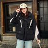 Color Matching Down Cotton Clothes Women's Medium and Long 2025 New Hooded Waist Winter Fashion Loose Thickened Warm Jacket