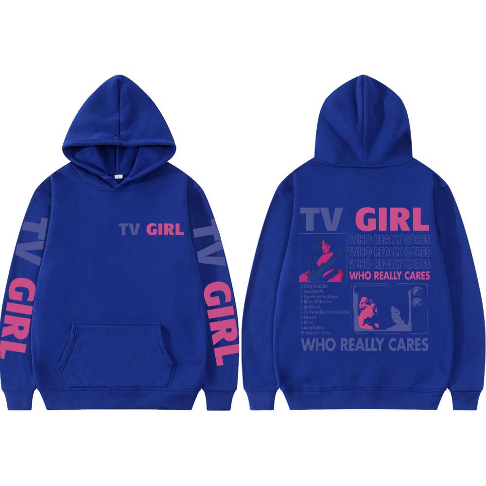 Pop Band TV Girl Who Really Cares Album Print  Hoodies Rock Hooded Sweatshirts Men Women Clothing Y2k Fashion Pullovers