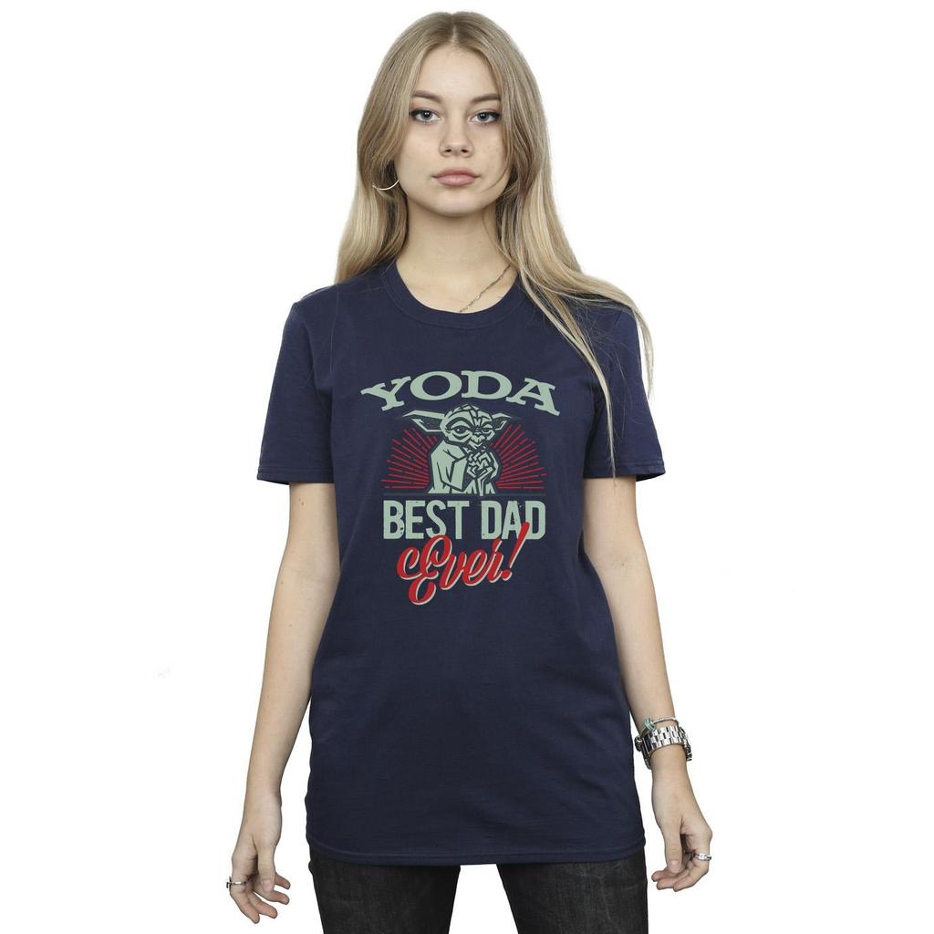STAR WARS T-shirt da uomo/donna Mandalorian Yoda Papà in Cotone Boyfriend