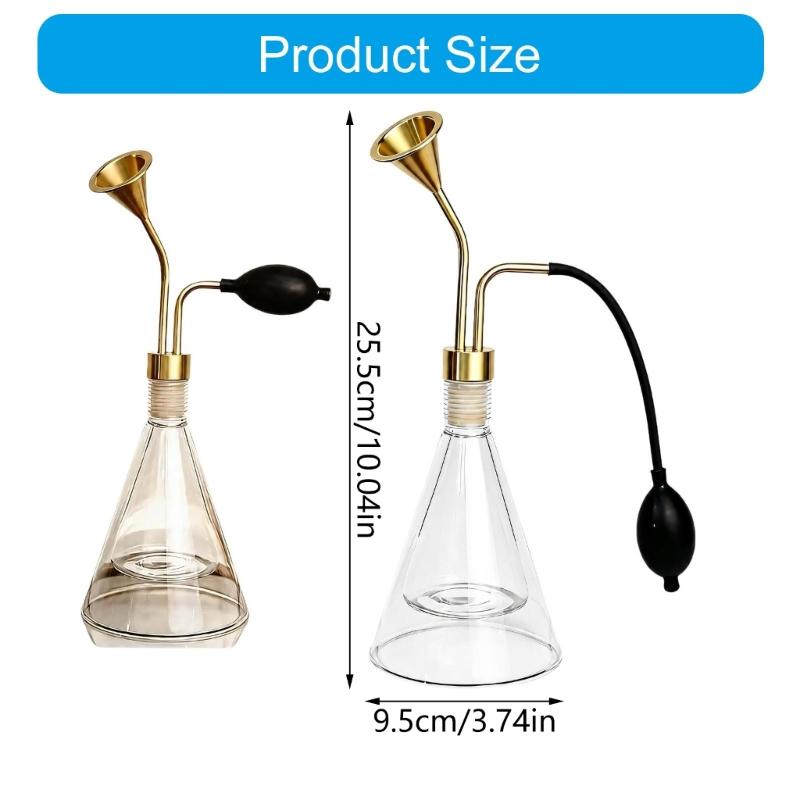 Glas-Duftprobe-Fläschchen mit handbetriebenem Balg und klarem konischem Körper für die Bewertung von Kaffee, Tee und Parfüm