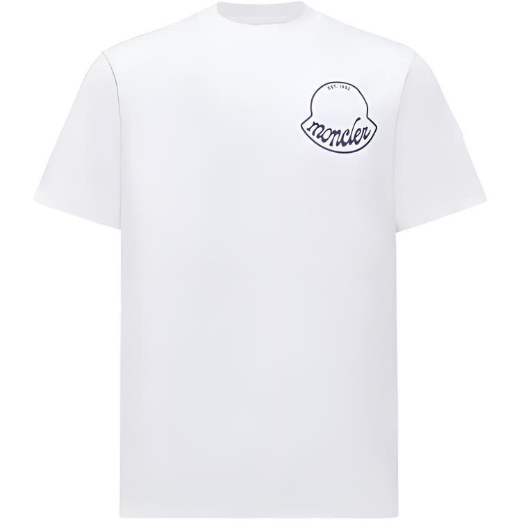 Moncler Zomer 25 Logo Ronde Hals Korte Mouw T-shirt Heren tops Wit K2-091-8C00013-89AJS-00A L white