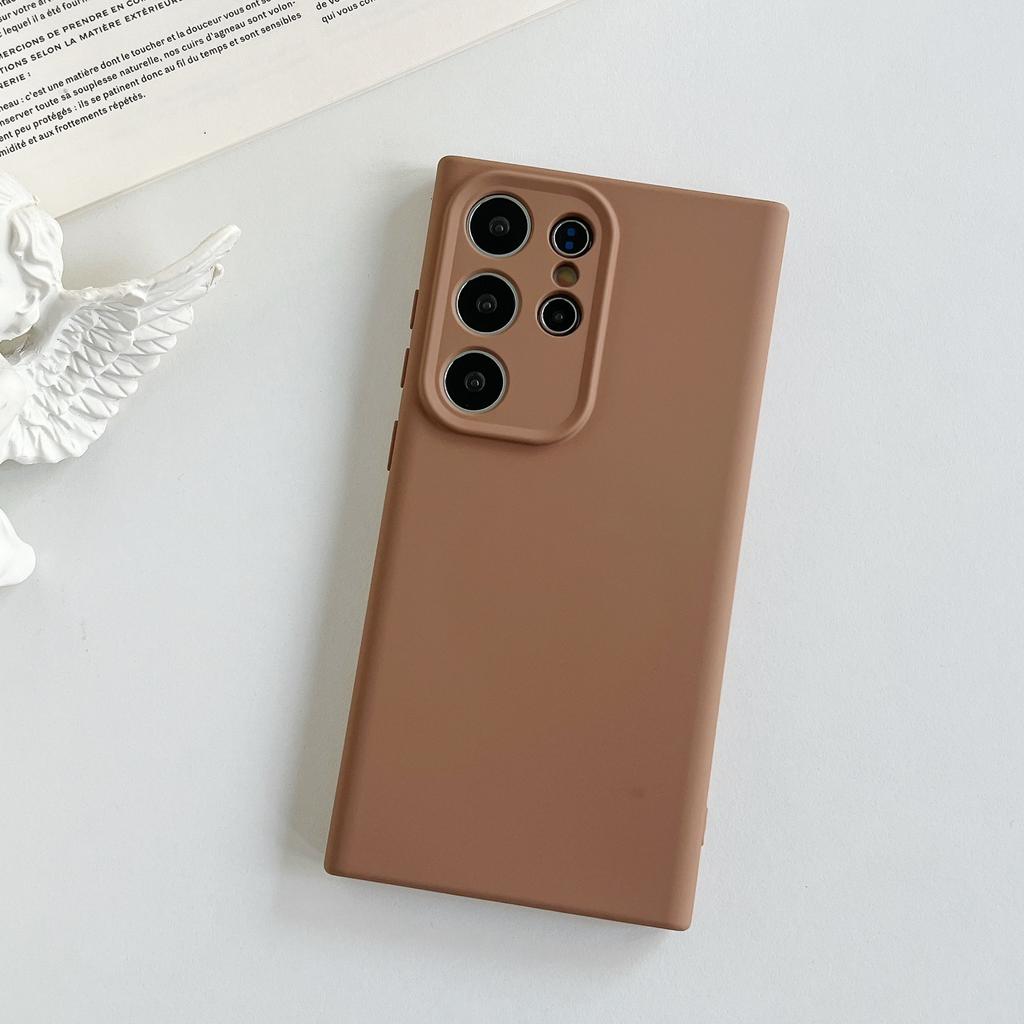 Applicable to Samsung S25Ultra liquid silicone S24 soft case flocking solid color mobile phone case simple s23 protective case